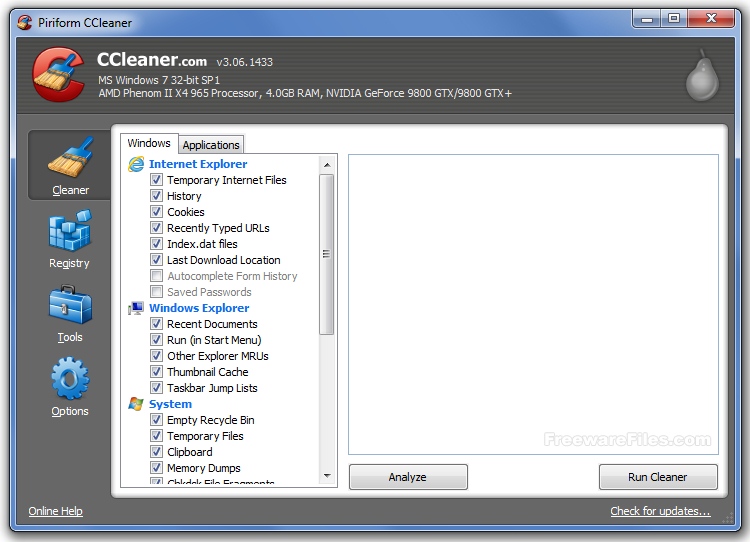 ccleaner windows xp sp3 reboot